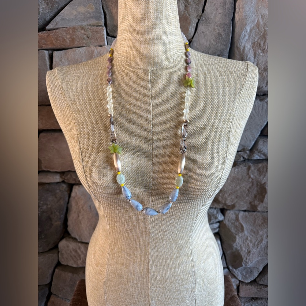New🌟Free People- Stone and Gold Beaded Necklace